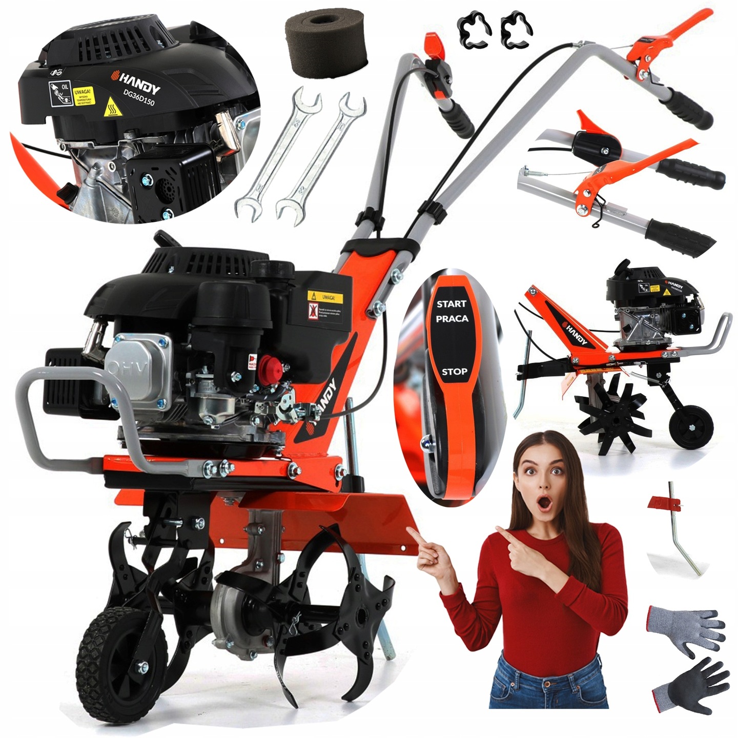 Praktický kultivátor 36 cm 3000 W 7 HP
